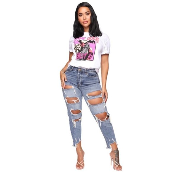 Fashion Nova Cropped Mom Jean - Picture 1 of 4